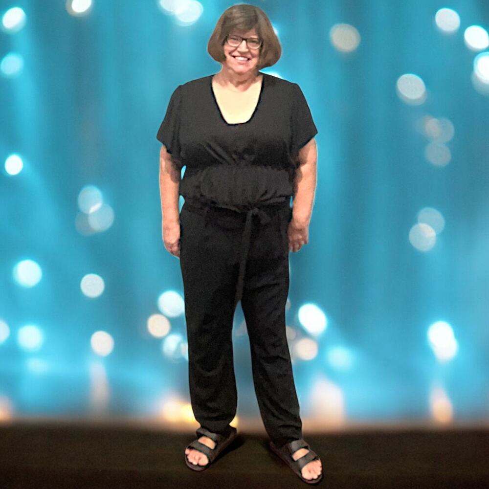 Stein Tie-Front Ruffle Top Black Dress Pants 3X!